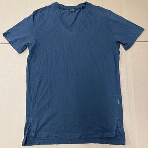 ディーゼル Vネック Tシャツ 半袖 ブラック 黒 DIESEL Sサイズ メンズ 綿100% SUPERIOR DIESEL ONLY the BRAVE SINCE 1978 美品 コットン