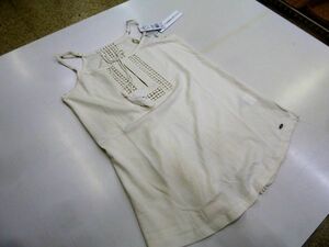 D）女Ｍ）白）オニール★タンクトップ 袖なしキャミソール 綿 編み部分あり 627600★O