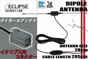 ダイポール TV アンテナ 地デジ ワンセグ フルセグ 12V 24V イクリプス ECLIPSE 用 UCNV1120 対応 イクリプス用 ブースター内蔵 吸盤式