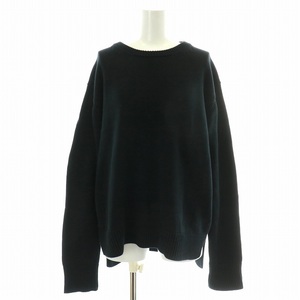 ドゥーズィエムクラス DEUXIEME CLASSE 20SS クルーネックスリットニット C/N Slit Knit セーター 長袖 F 黒 ブラック 20080560009210