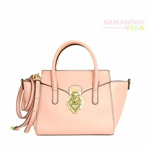 【1円】サマンサヴェガ SAMANTHA VEGA 2way ショルダーバッグ ハンドバッグ ミニバッグ ライトピンク コーラル系 キュートモード　