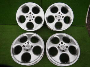 ★NISSAN 純正★15×5.5JJ OFF:+42 PCD100-4H ハブ径；60mm 傷、汚れ、錆、塗装がれ等あり 4本 MADE IN JAPAN