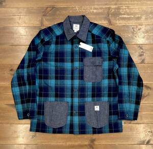 国内未展開 新品 リー ペンドルトン LEE 101 PENDLETON PLAID UNION CHORE SHIRT BLUE デニム パッチーワークシャツ ネルシャツ メンズ L