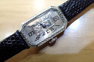 貴重 ブローバ/BULOVA ◆ 2742/レクタンギュラー 彫刻 ハンターケース アンティーク手巻き腕時計
