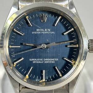 697同梱NG ROLEX OYSTER PERPETUAL クロノメーター 1002 腕時計 自動巻き メンズ 青文字盤 1970年 ロレックス オイスター パーペチュアル