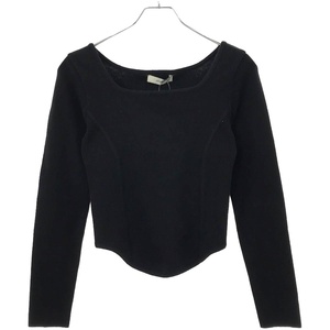 AMOMENTO アモーメント 23AW Square Neck Corset Knit スクエアネックニットトップス AM23FWW05KN ブラック 0 IT3HT2NY4U0O