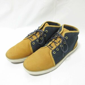 美品 Timberland ティンバーランド HUDSTON CHUKKA ハドストンチャッカ ハイカット スニーカー ブーツ 10W 約28cm ブラウン×ネイビー ◆