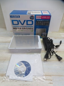 ■I-O DATA DVR-UN24GE 外付けDVDドライブ アイ・オー・データ PC用品 アダプター CD-ROM 元箱付き USED 96093■！！