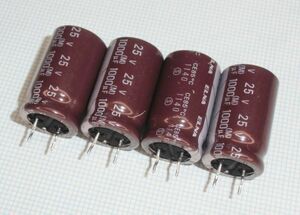 [4個] ELNA RA2 25V 1000uF オーディオコンデンサ 絶版品