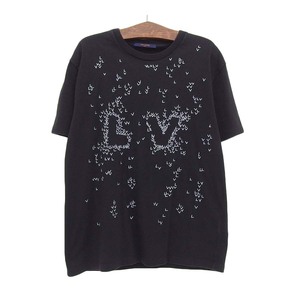 ルイヴィトン スプレッド エンブロイダリー Tシャツ メンズ ブラック LOUIS VUITTON 中古 【アパレル・小物】