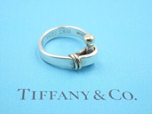 368257【1円スタート】TIFFANY＆Co. ティファニー フックアンドアイ 925 K18 リング 指輪 4.8g