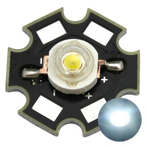 POWER LED 5W 白色 300LM 星型ヒートシンク付き 10個