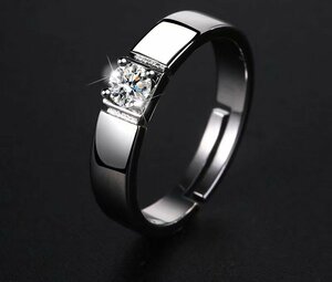 L112★シルバー 指輪 メンズ リング ダイヤの指輪 高級感 シンプル ビジネス 婚約 ギフト サイズ調節可