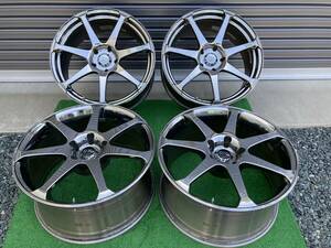 ★ドリ車に!! YOKOHAMA AVS Model T7 8J+38 / MODEL 7 9J+45 PCD114.3 5H ブライトクローム 4本セット!! JDM ADVAN メッキ ヨコハマ