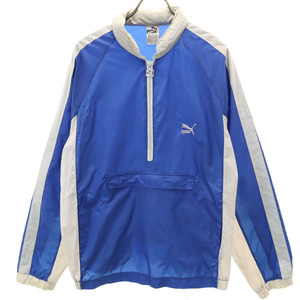 プーマ 90s オールド 長袖 ハーフジップ アノラックパーカー L ブルー系 PUMA プルオーバー メンズ