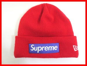 Supreme×NEW ERA シュプリーム ニューエラ ニット帽 赤 中古 2501★D-2495★