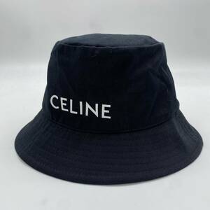 【極美品・現行モデル】 CELINE セリーヌ バケットハット 帽子 ロゴ ブラック 黒 ユニセックス S