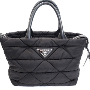 Th975431 プラダ Re Nylon パデッド トートバッグ 1BG436 2Way ショルダーバッグ ナイロン ブラック レディース PRADA 中古