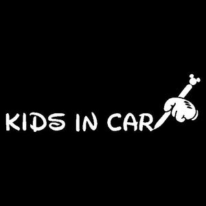 KIDS IN CAR　ミッキー　可愛いシンプル手持ちペン　カッティングステッカー 子供が乗っています