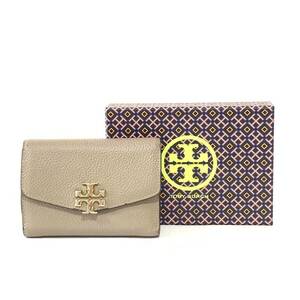 TORY BURCH トリーバーチ 三つ折り財布 グレージュ 箱付き【S91-3】