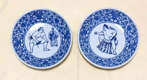 新品　和食器　たち吉　相撲力士絵　深皿2枚　飾り皿