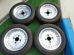 【タイヤ・ホイル】空冷（VW）4穴・130mm（14+15in）各2本（USED）