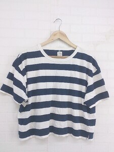 ◇ Ungrid アングリッド ボーダー 半袖 Tシャツ カットソー サイズF ネイビー オフホワイト レディース P