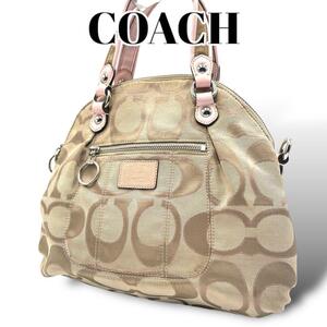 COACH コーチ シグネチャー ポピー キャンバス 18709 ハンドバッグ