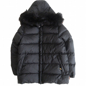 MONCLER モンクレール 47352-90-69950 茶タグ ヴァレンタイン ダウンジャケット ファー付き アウター ブラック サイズ0 レディース