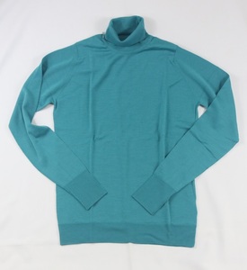 新品 John Smedley ジョンスメドレー 最高級メリノウール タートルネック　Sサイズ OCEAN TEAL