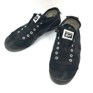 □Onitsuka Tiger スニーカー 22.5cm 黒 オニツカタイガー レディース MEXICO 66 SLIP-ON キャンバス D3K0Q 複数落札同梱OK B230731-304