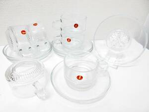 未使用品■HOYA カップ＆ソーサー クリスタル ガラス ６客セット 管理1806 L-2
