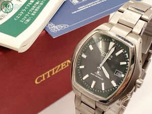 2406600920　△ CITIZEN シチズン 腕時計 ATTESA アテッサ H411-T006728 Eco-Drive エコドライブ ブラック文字盤 デイト ソーラー 中古