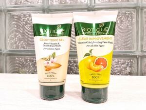 BIOTIQUE バイオティーク 洗顔料 ２本セット グロートニックゲル・クリアインプルーブメント 各150ml