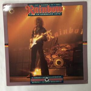 AUTOGRAPHED BY RITCHIE BLACKMORE RAINBOW LIVE IN GERMANY 1976 UK盤