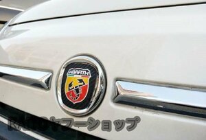 フィアット アバルト Fiat 500　前後エンブレム　ハンドル　3点　カーボン調