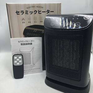 【通電確認済】セラミックヒーター 電気ヒーター 足元ヒーター 小型 静音 首振り/Y15335-O3