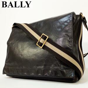 美品 Bally バリー ショルダーバッグ メッセンジャー オールレザー トレスポ トレインスポッティング 斜め掛け可能 ビジネス 通勤 メンズ