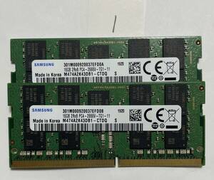 1 - メモリ Samsung 計32GB (16GB x2枚) SO-DIMM DDR4 PC4-2666V