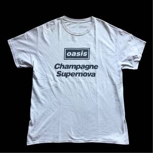 ADAM ET ROPE oasis oasis Champagne Supernova T-shirt オアシス ロゴプリントクルーネックTシャツ L ホワイト T-shirt アダムエロペ 