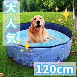 ビニールプール 大型 折りたたみ 空気入れ不要 直径120cm 高さ30cm ボールプール すぐに遊べる キャンプ BBQ 夏休み プール 子供 犬 ペット