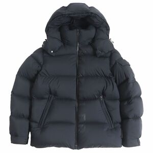 良品□2020年製 MONCLER/モンクレール MAURES ロゴワッペン/プリント WZIP フーデッド ダウンジャケット ブラック 0 正規品 ハンガー付き