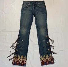 Ralph Lauren fringe concho design denim