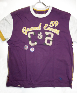 Caribou Tシャツ 貼付けダメージロゴ 大きいサイズ Purple 4L CBC-0082 残りわずか 送料込み価格!