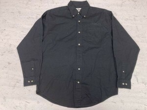 Tri-Mountain オールド レトロ 90s 00s 古着 ストリート 企業物 Meyn 長袖シャツ メンズ ボタンダウン M 黒