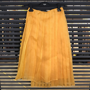 【超美品】フェンディ フレアスカート プリーツスカート イエロー系 #36 XSサイズ 11637