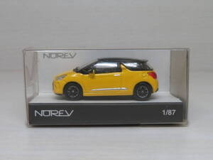 CITROEN DS3　シトロエン DS3　（黄/黒ルーフ）　ノレブ　NOREV　1/87 