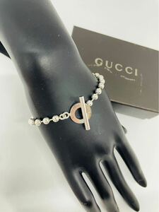 GUCCI グッチ ボールチェーン ブレスレット　シルバー SV925 腕回り17.5cm 15.9ｇ