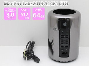 Apple Mac Pro Late 2013 CTO Xeon E5-1680 v2 3.0GHz メモリ64GB SSD512GB AMD FirePro D700 6GB（デュアル） Cランク M82H 中古