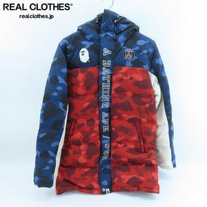 ☆A BATHING APE × PARIS SAINT-GERMAIN/アベイシングエイプ ×パリサンジェルマン ダウンジャケット 001HJE701020X/L /080